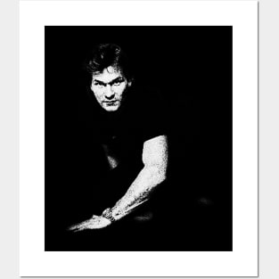 patrick swayze black and white design Posters and Art